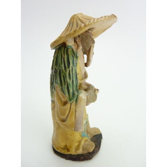 Vintage MUDMEN Old MAN CHINA MARK figurine 4" Chinese Asian Oriental COLLECTIBLE - Picture 2 of 7